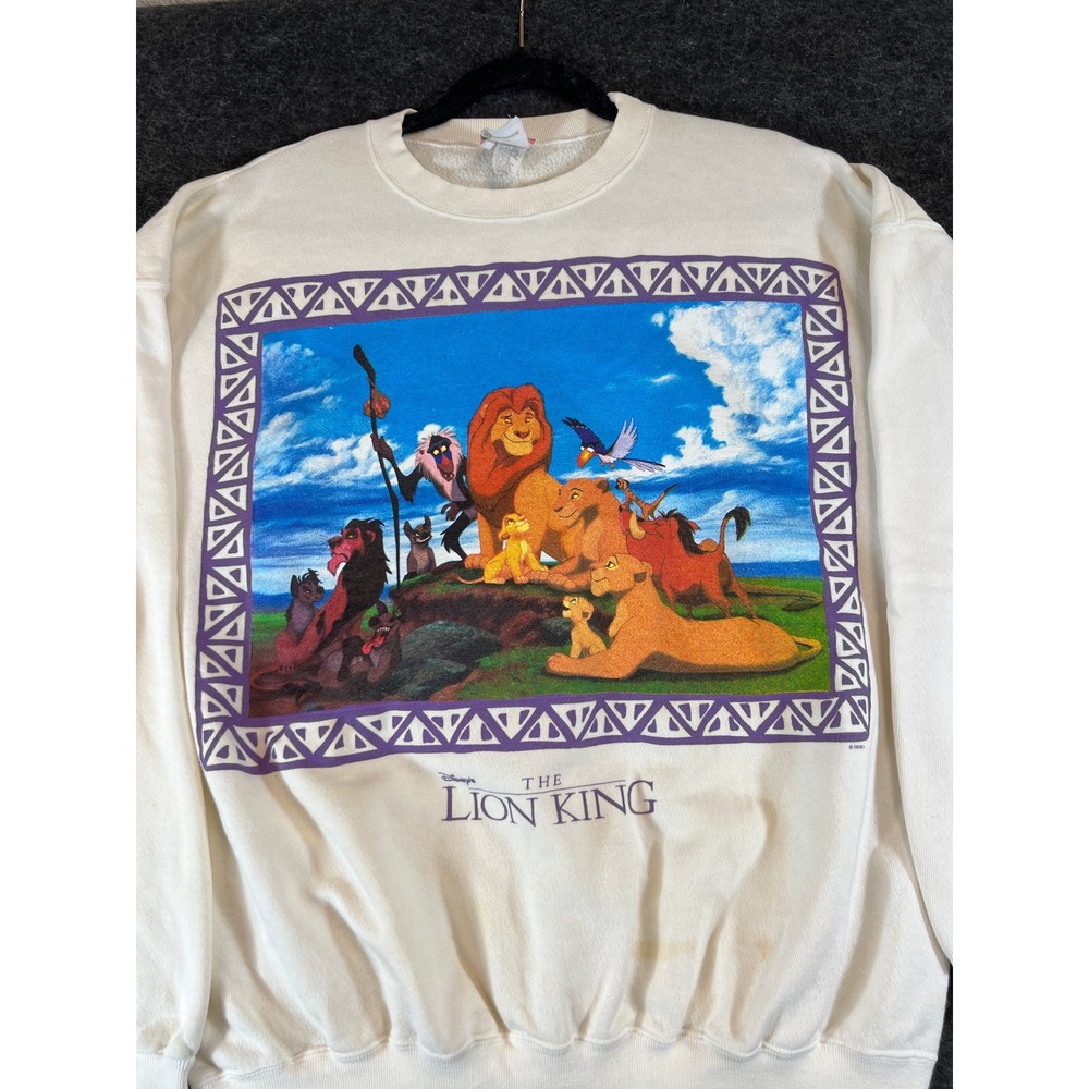 Vintage 90s Disney The Lion King Sweatshirt Mens XL Cream Crewneck Made in USA